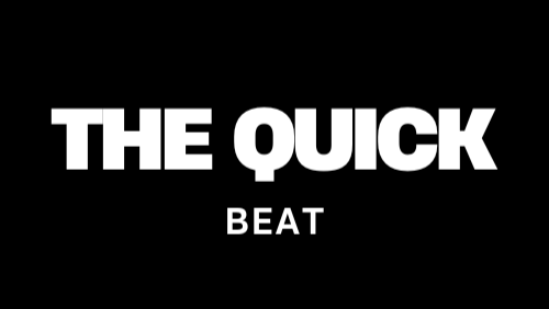 Black background with white text 'THE QUICK BEAT'